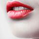 Closeup of young woman red lips... (thumbnail)