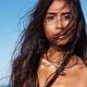Beautiful exotic asian woman face with long wet dark hair... (thumbnail)