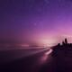 Starry night sky above lake shore... (thumbnail)