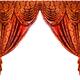 Red gold drapes curtains isolated... (thumbnail)