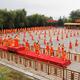 Shaolin Kung Fu students practicing staff in China... (thumbnail)