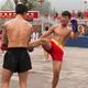 Students of Shaolin martial arts school practicing Sanda... (thumbnail)