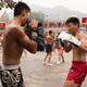 Students of Tagou martial arts school practicing Sanda Chinese boxing... (thumbnail)