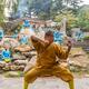 Shaolin martial arts school ShiFu and students practicing Qi Gong outs... (thumbnail)