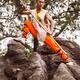 Students of Shaolin Kung Fu school with spear in DengFeng China... (thumbnail)