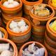 Steamed Dim Sum baskets at dumpling restaurant... (thumbnail)