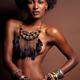Beautiful topless african american woman wearing jewelry... (thumbnail)
