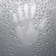 Palm print on wet metal surface... (thumbnail)
