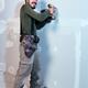 Portrait of man contractor worker mounting drywall... (thumbnail)