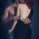 Artistic sensual portrait of a beautiful couple embracing. Man undress... (thumbnail)