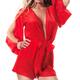 Sexy blond woman wearing red beachwear... (thumbnail)