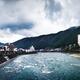 Panorama of Hida river and mountains in Gero Japan... (thumbnail)