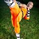Shaolin monk doing Chuai Tui side kick... (thumbnail)