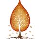 Red leaf shaped tree nature fractals concept... (thumbnail)