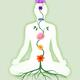 Meditating Woman with Chakra Flowers Growing from Root. Yoga, Reiki, h... (thumbnail)