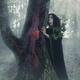 Woman druid listening to heartbeat of the tree... (thumbnail)