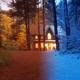 Country house between fall and winter seasons artistic concept... (thumbnail)