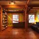 Lounge room with a hammock in timberframe Canadian house... (thumbnail)