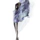 Beautiful nude woman with flowing blue sheer cloth wrapped around her... (thumbnail)