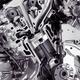 Closeup cross cut of Buick Lacrosse V6 car engine showing cylinder and... (thumbnail)