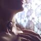 Sensual woman face with a rose choker on her neck... (thumbnail)