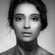 Beautiful Young Woman Face with short dark hair Black and white Portra... (thumbnail)