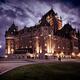 Castle Fairmont Le Château Frontenac with dramatic night sky Québec... (thumbnail)