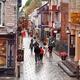 People in the rain on Rue du Petit Champlain historic street with its... (thumbnail)
