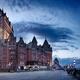 Nighttime panoramic view of Fairmont Le Château Frontenac in Old Queb... (thumbnail)