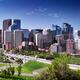 Panoramic scenery of Calgary downtown skyline and Centre Street Bridge... (thumbnail)