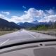 View of the Rocky Mountains from a car on Trans-Canada Highway... (thumbnail)