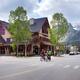 People on streets of downtown Canmore Alberta Rocky Mountains... (thumbnail)