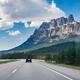 Trans-Canada highway in Alberta Rockies Canada view from a car... (thumbnail)