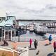 Panoramic view of People at Nanaimo Waterfront by the Lighthouse Bistr... (thumbnail)