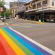Nanaimo city downtown rainbow street crossing Vancouver Island... (thumbnail)