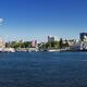 Harbour Air seaplane in front of Victoria BC harbour front skyline... (thumbnail)