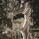 Humorous pin-up portrait of sexy undressed woman hanging out her cloth... (thumbnail)