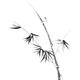 Bamboo stalk with young leaves minimalistic Sumi-e Japanese Zen painti... (thumbnail)
