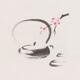 Teapot and sakura blossom Tea ceremony still life Japanese Zen Sumi-e... (thumbnail)