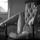 Sensual romantic black and white portrait of young woman in underwear... (thumbnail)