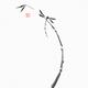 Dragonfly sitting on bamboo stalk Japanese Zen Sumi-e painting on whit... (thumbnail)