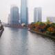 Osaka downtown Chuo-ku financial distric high-rise towers and Okawa Ri... (thumbnail)