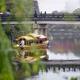 Osakajo Gozabune Boat sightseeing ride in Osaka Castle Park inner moat... (thumbnail)