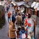 Two Maiko in colorful kimono on street in Kyoto Japan... (thumbnail)