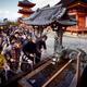People washing hands at chozubachi basin for cleansing ritual at Kiyom... (thumbnail)