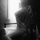Sensual artistic couple black adn white portrait of man hands caressin... (thumbnail)