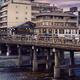 People on Sanjo bridge over Kamo River sunset scenery in Kyoto Japan... (thumbnail)