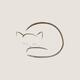 Cute snuggled sleeping cat illustration design on light beige backgrou... (thumbnail)