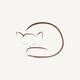 Cute snuggled sleeping cat illustration design on light beige backgrou... (thumbnail)
