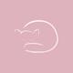 Cute curled-up sleeping kitty illustration on pink background... (thumbnail)